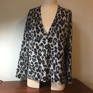 Charter Club Grey Animal Print Sweater Good Weight